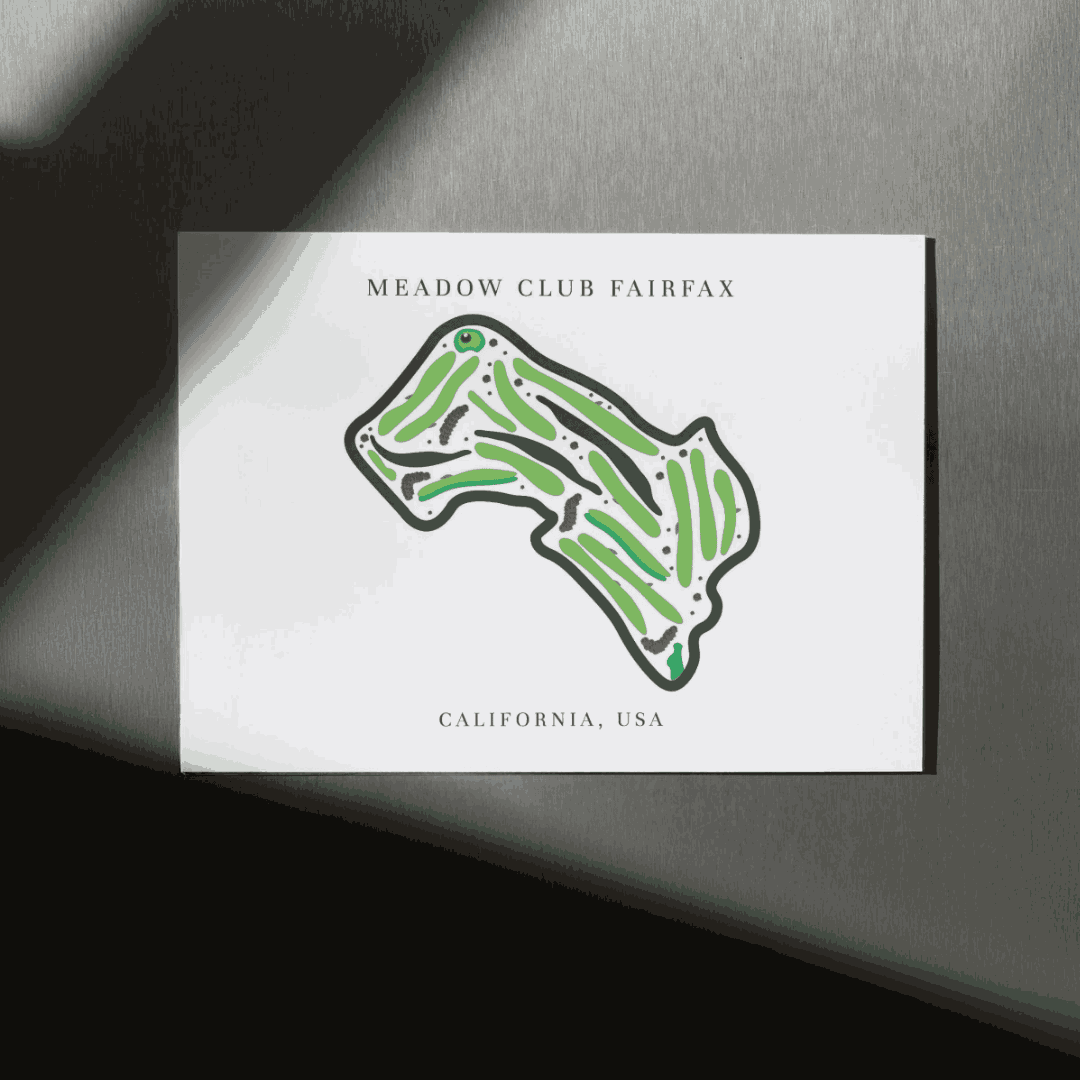 Meadow Club Fairfax, Golf Course Print, California, Golf Map Artworks