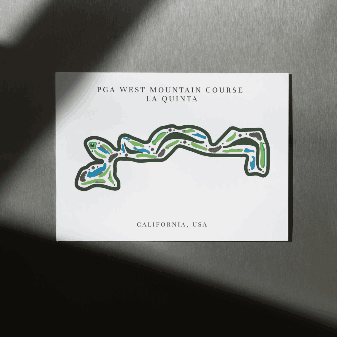 PGA West Mountain Golf Course Print, California, Golf Map Artworks