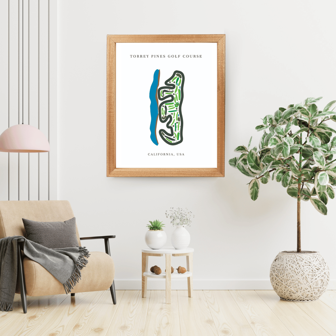 Torrey Pines Golf Course Print, California, Golf Map Artworks