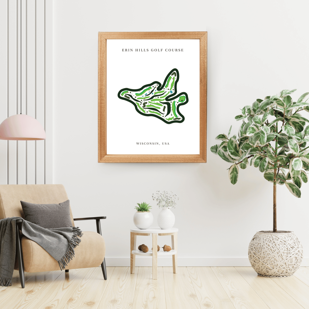 Erin Hills Golf Course Print, Wisconsin, Golf Map Artworks
