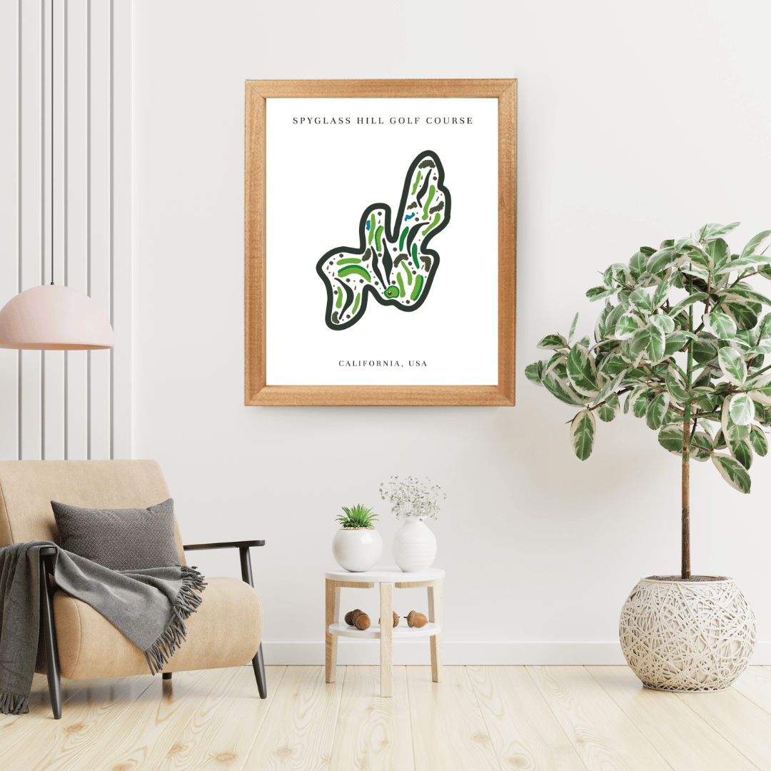 Spyglass Hill Golf Course Print, California, Golf Map Artworks