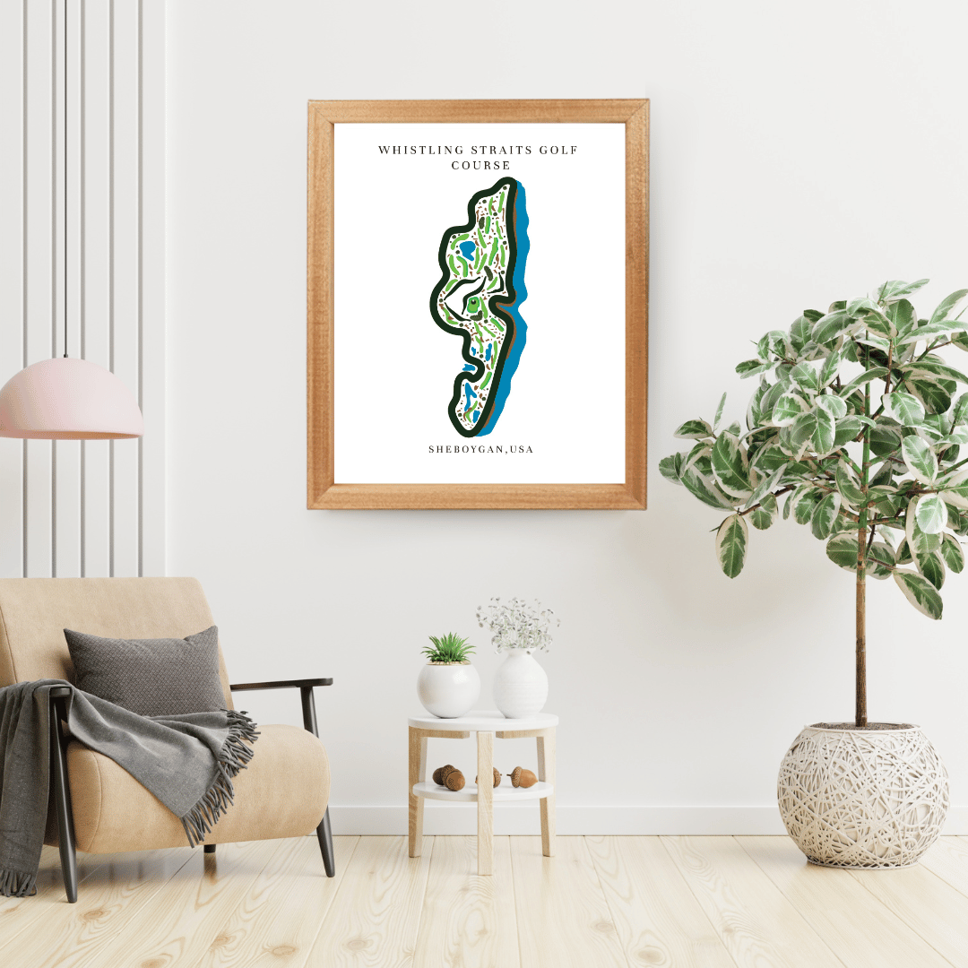 Whistling Straits Golf Course Print, Wisconsin, Golf Map Artworks