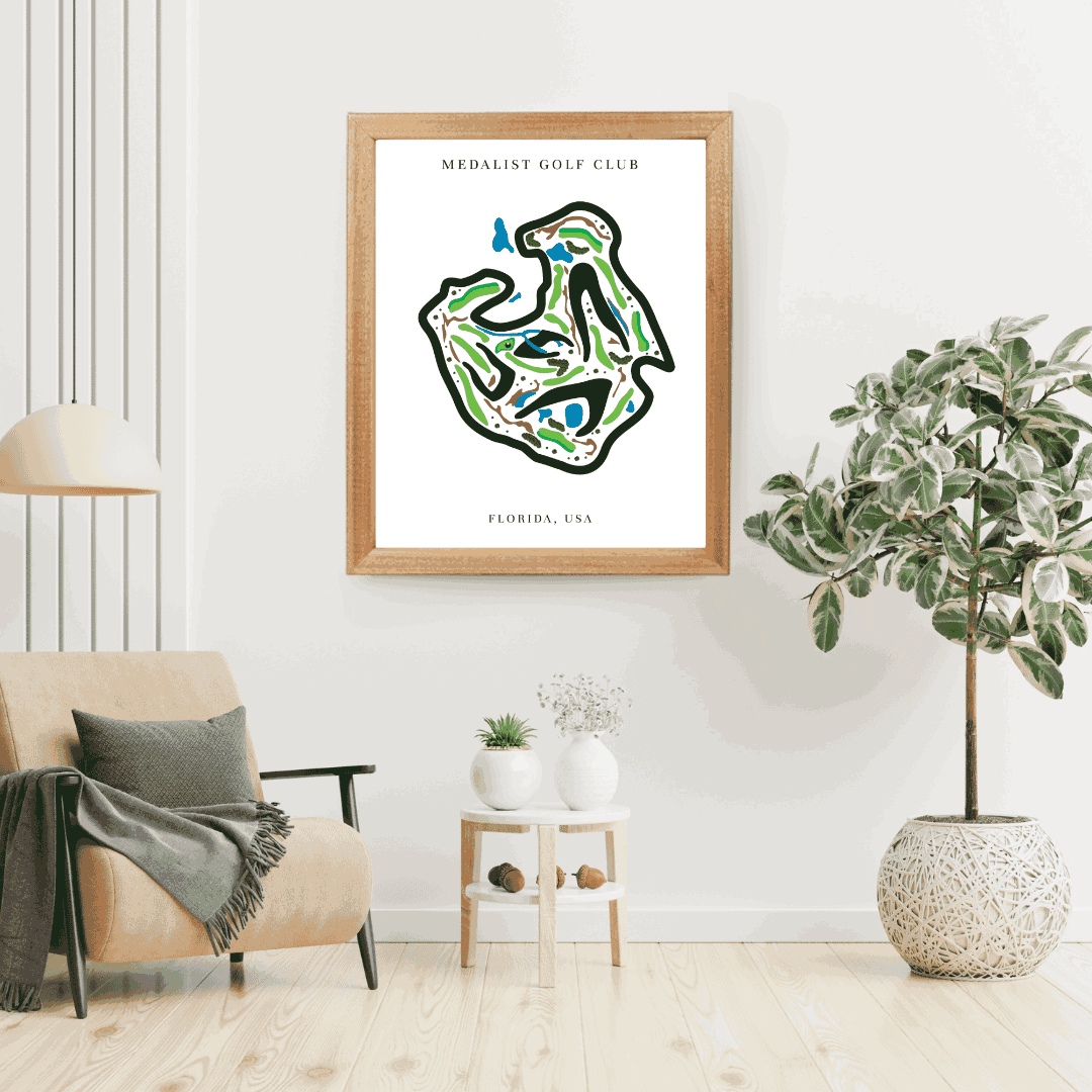 Medalist Golf Club, Golf Course Print, Florida, Golf Map Artworks