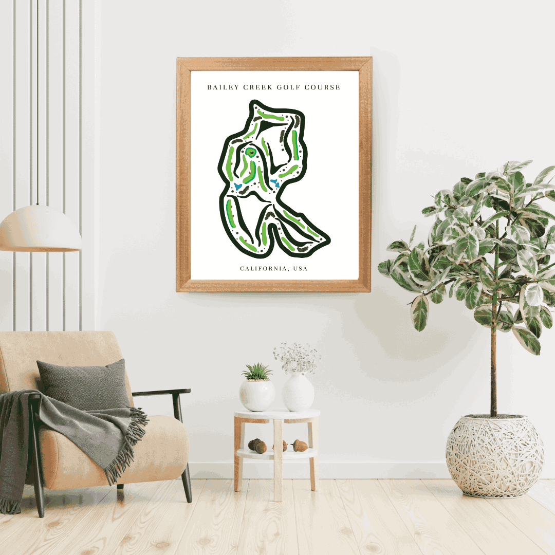 Bailey Creek Golf Course Print, California, Golf Map Artworks