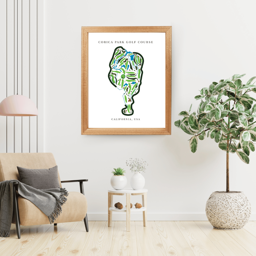 Corica Park Golf Course Print, California, Golf Map Artworks