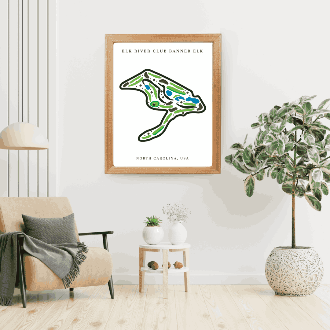 Elk River Club Golf Course Print, North Carolina, Golf Map Artworks