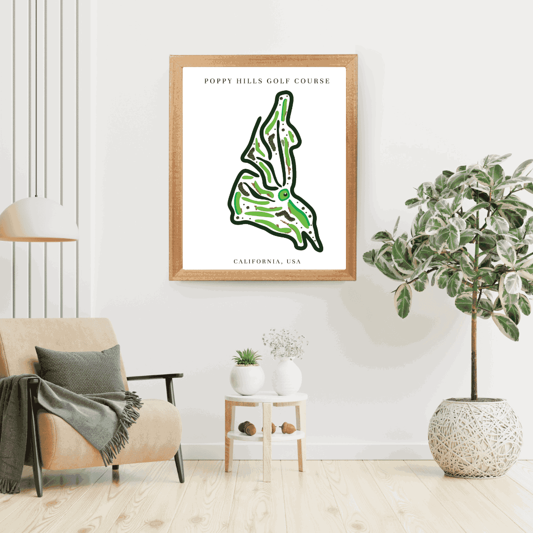 Poppy Hills Golf Course Print, California, Golf Map Artworks