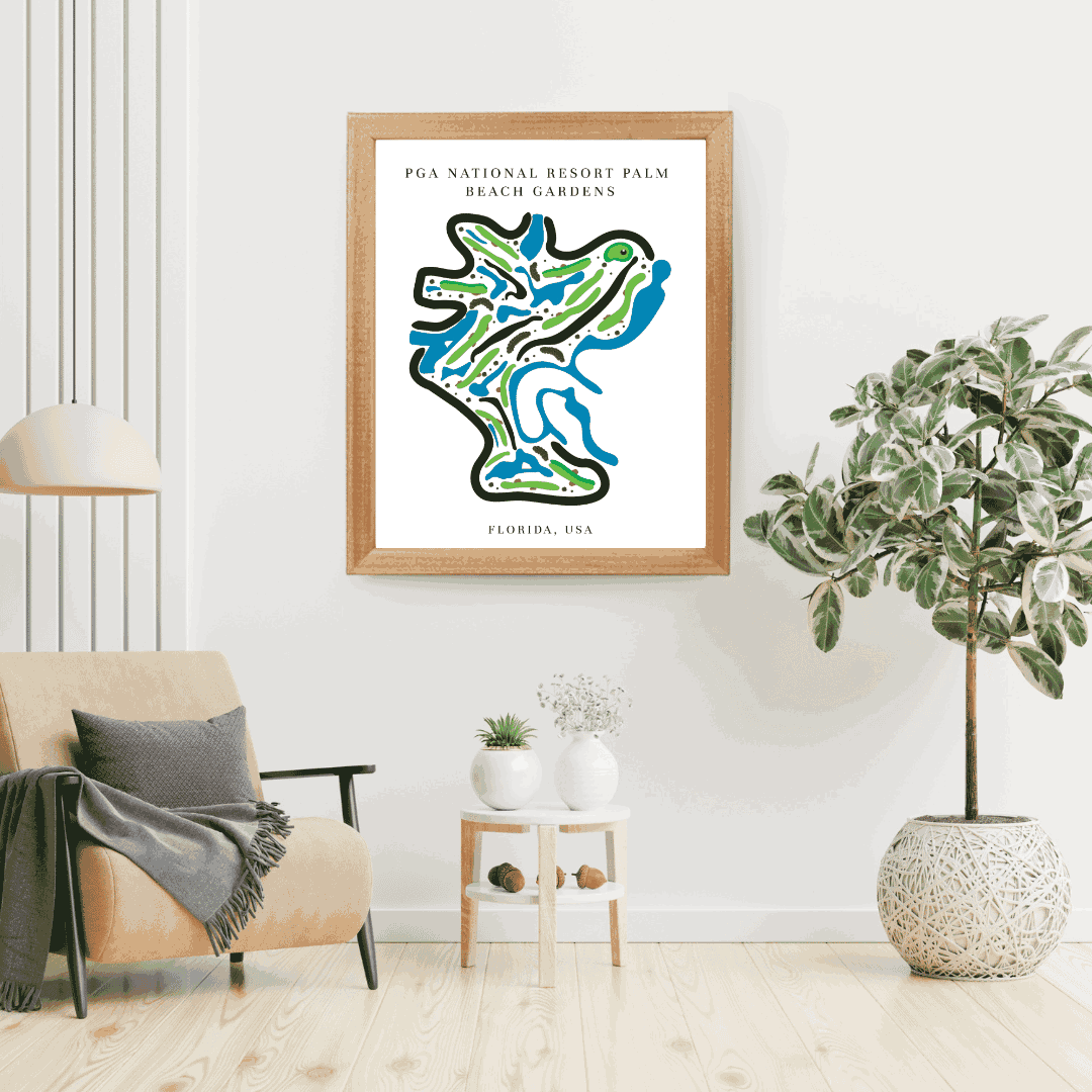 PGA National Resort, Golf Course Print, Florida, Golf Map Artworks