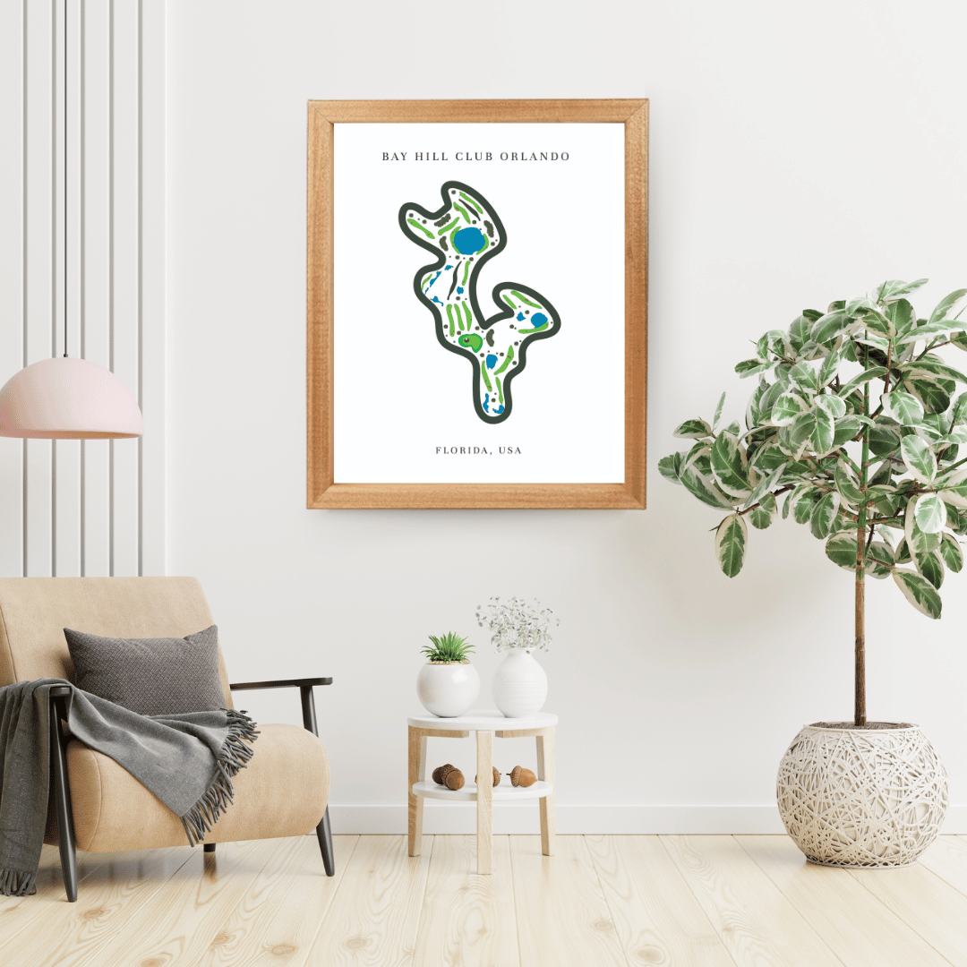 Bay Hill Club Golf Course Print, Florida, Golf Map Artworks