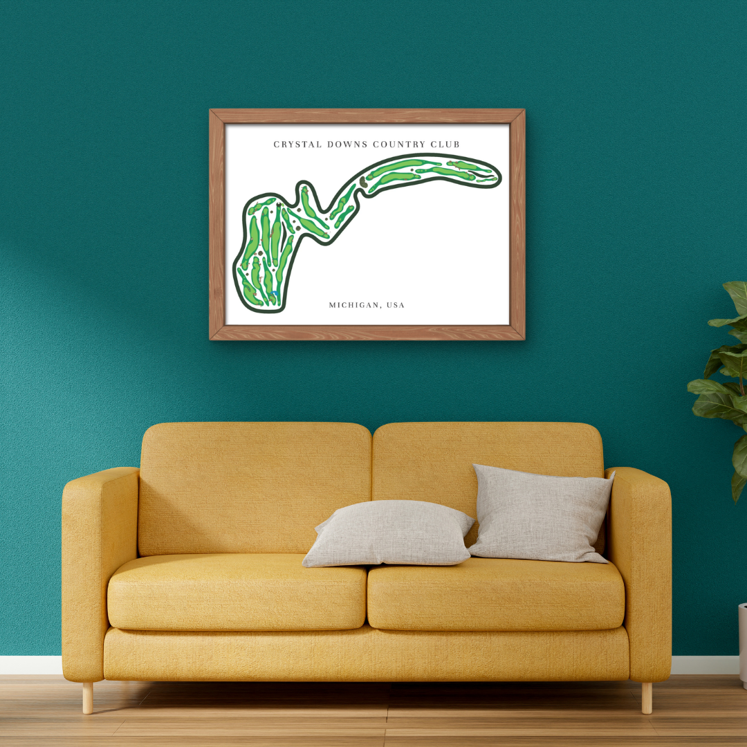Crystal Downs Country Club Golf Course Prints, Michigan, Golf Map Artwork