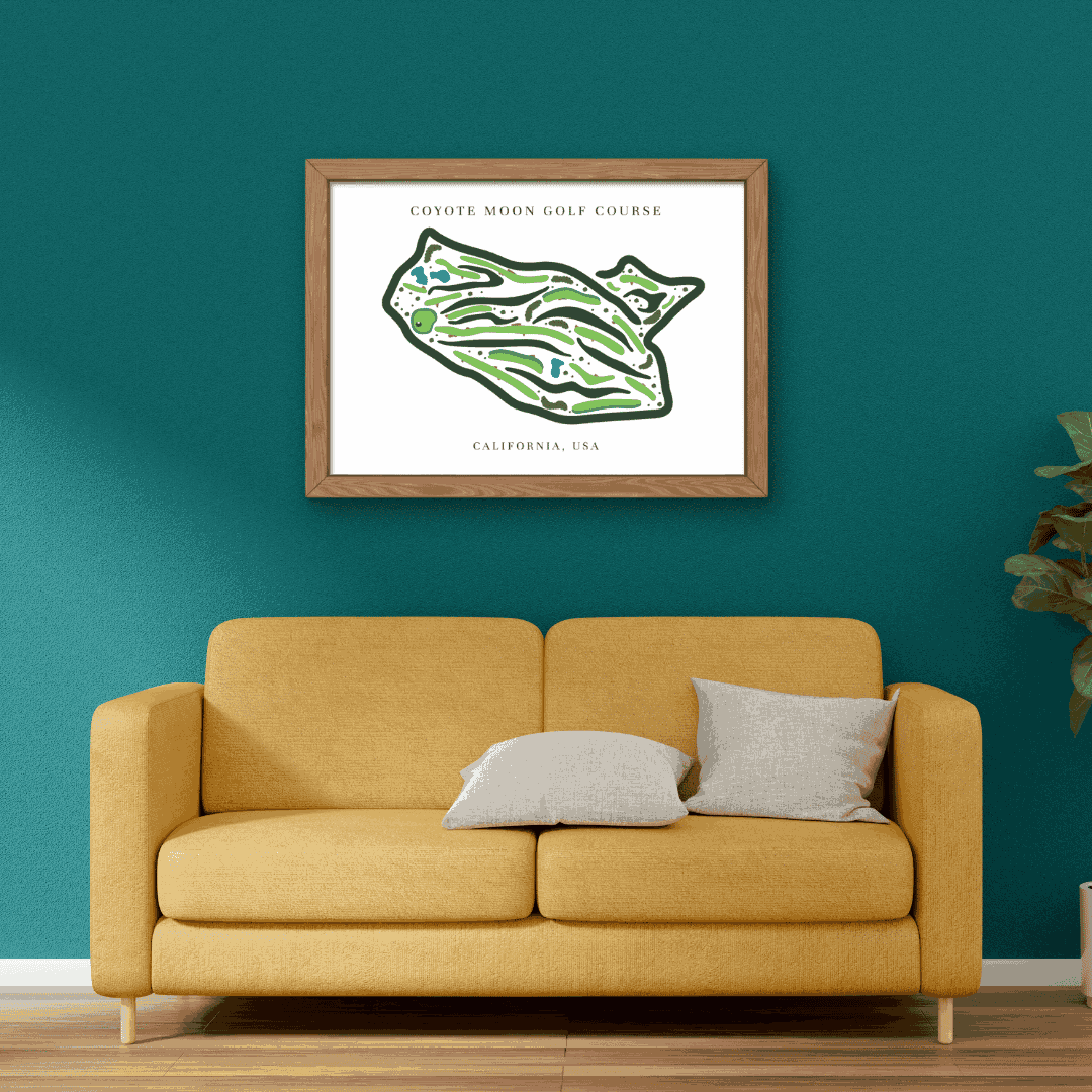Coyote Moon Golf Course Print, California, Golf Map Artworks