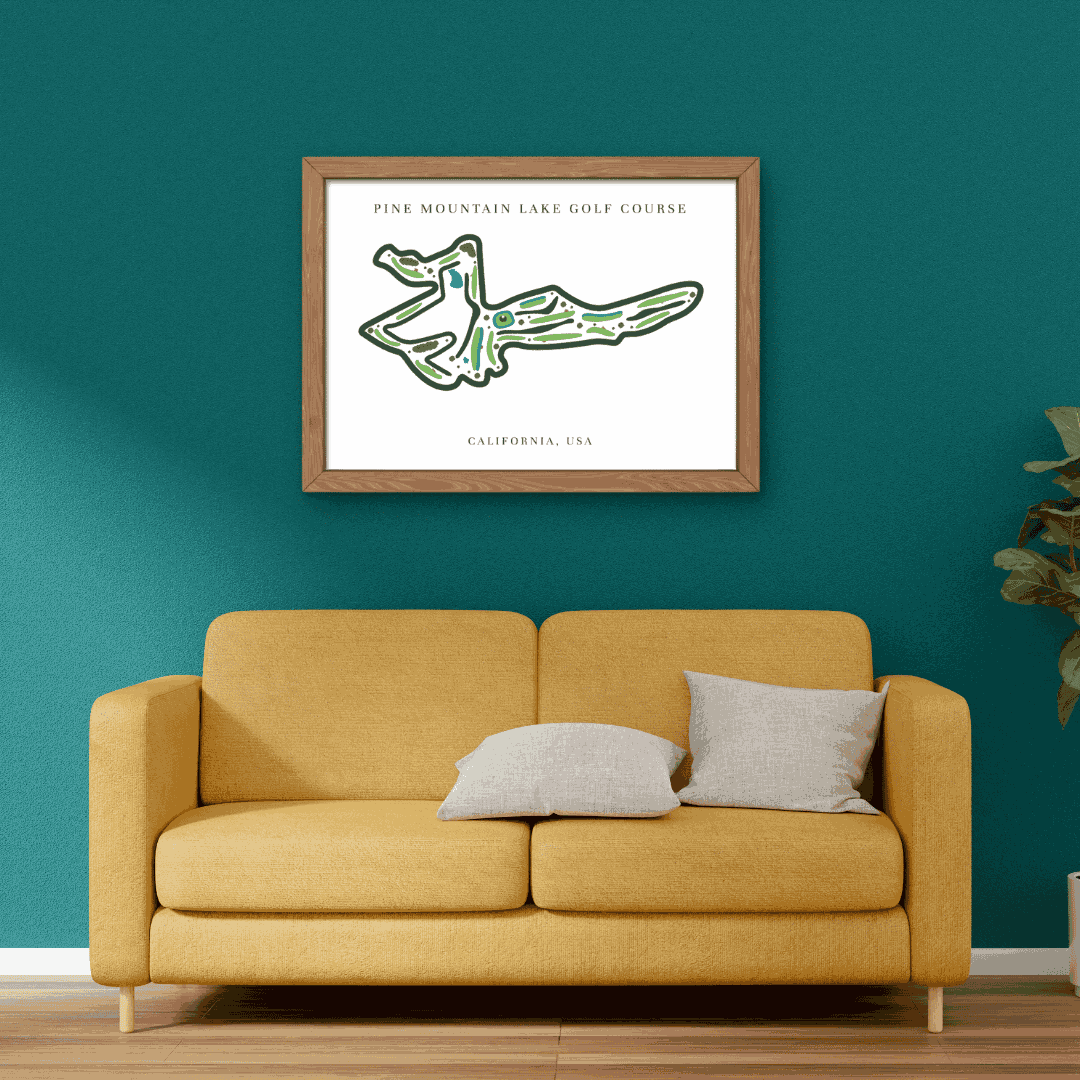 Pine Mountain Lake Golf Course Print, California, Golf Map Artworks