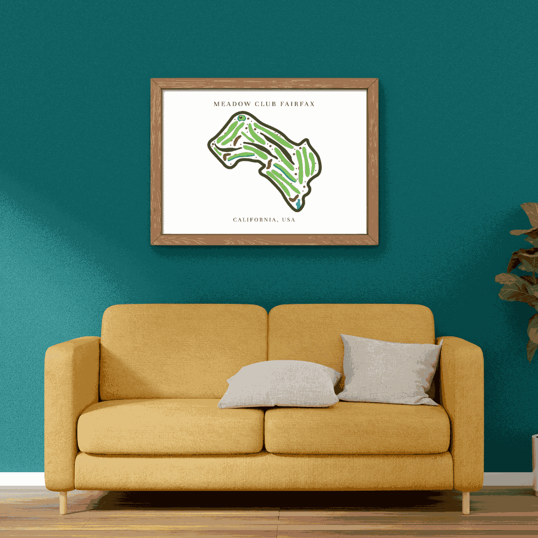 Meadow Club Fairfax, Golf Course Print, California, Golf Map Artworks
