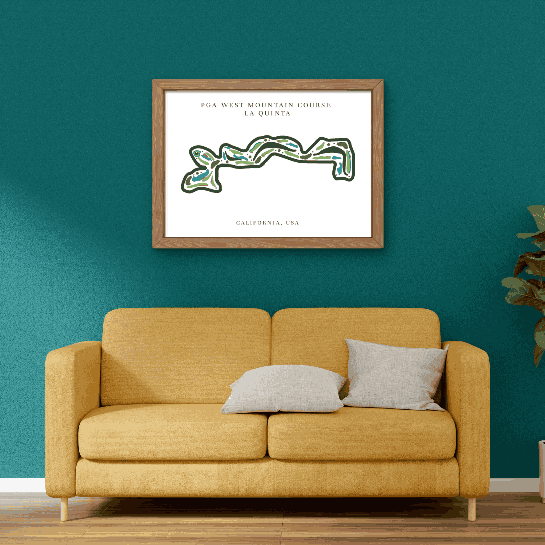 PGA West Mountain Golf Course Print, California, Golf Map Artworks