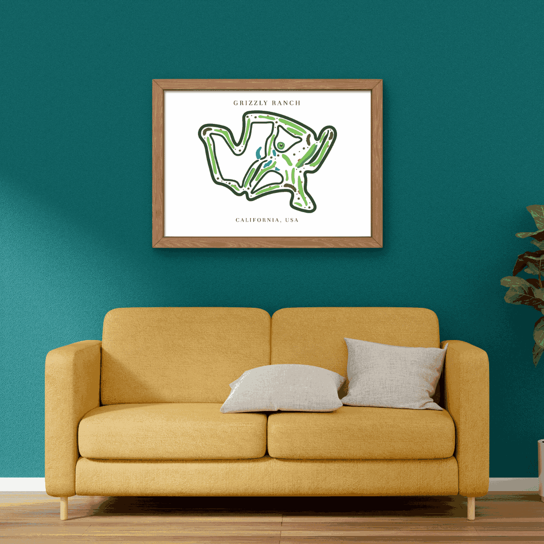 Grizzly Ranch Golf Course Print California, Golf Map Artworks