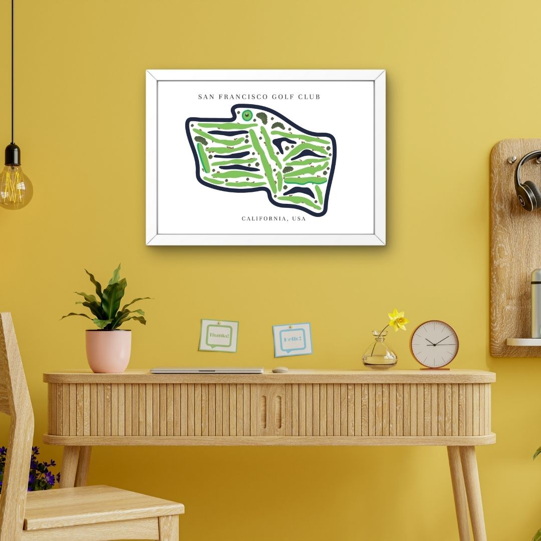 San Francisco Golf Club Golf Course Prints, California, Golf Map Artwork