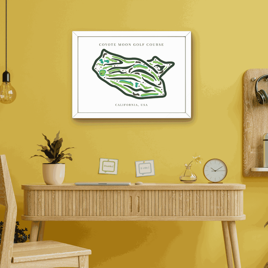 Coyote Moon Golf Course Print, California, Golf Map Artworks