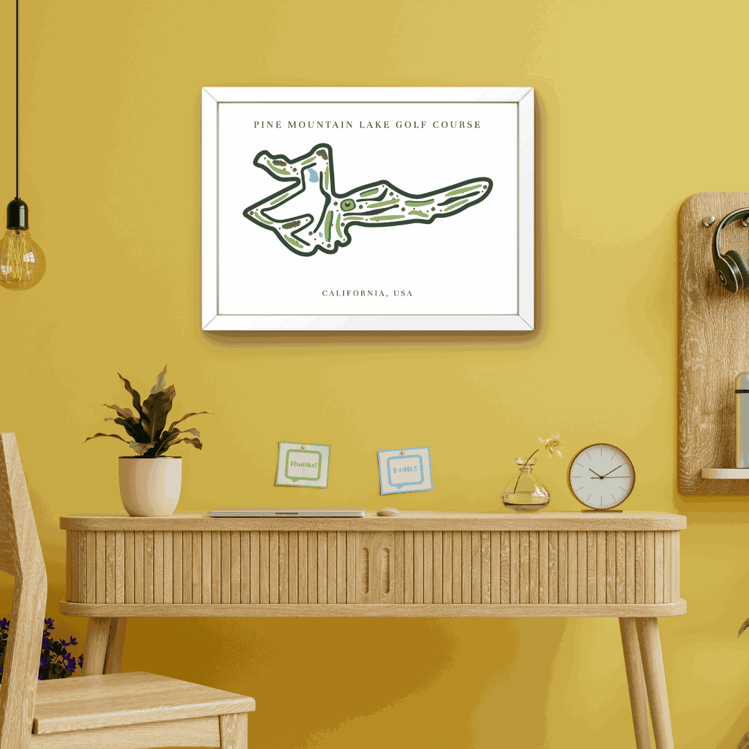 Pine Mountain Lake Golf Course Print, California, Golf Map Artworks