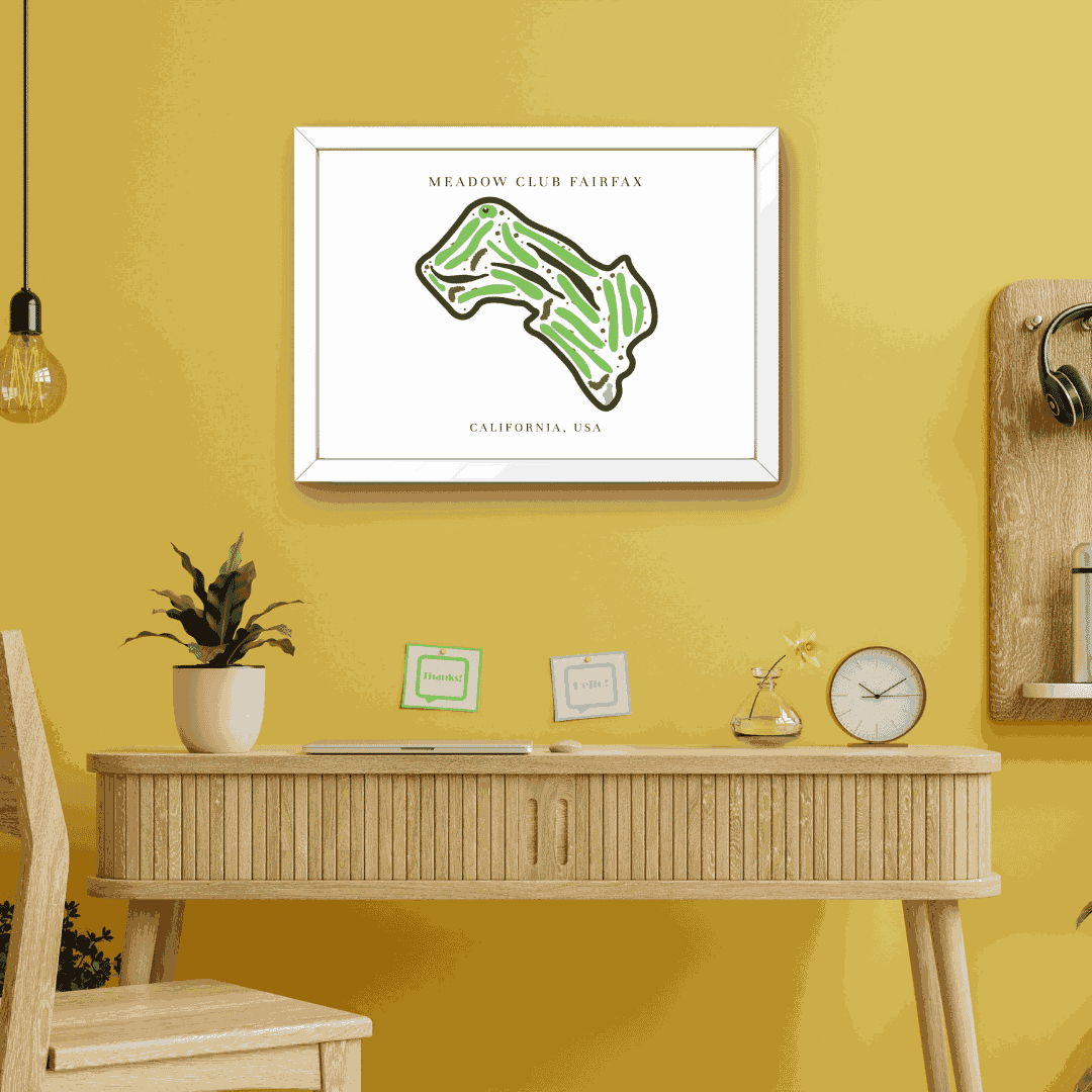 Meadow Club Fairfax, Golf Course Print, California, Golf Map Artworks