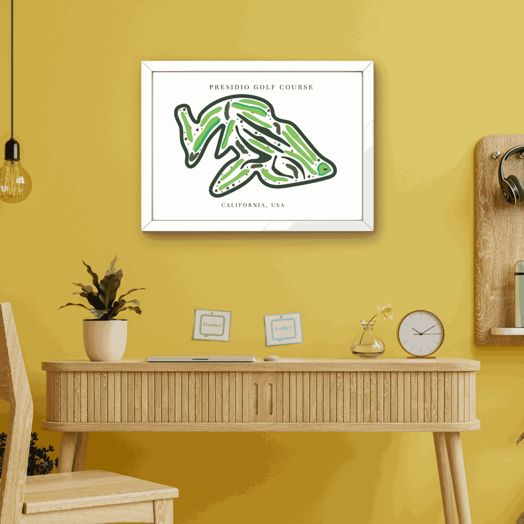Presidio Golf Course Print, California, Golf Map Artworks