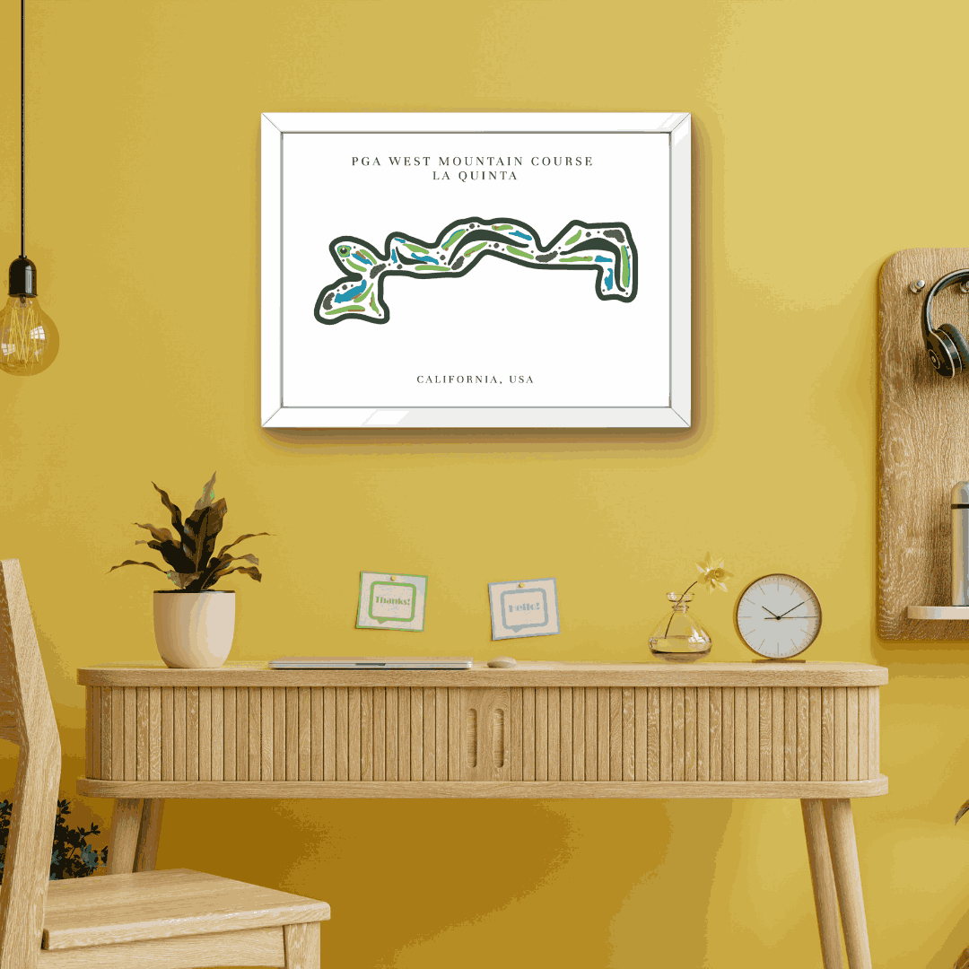 PGA West Mountain Golf Course Print, California, Golf Map Artworks