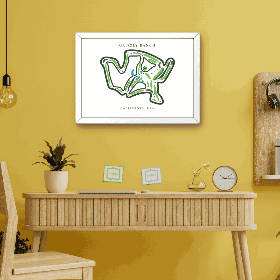 Grizzly Ranch Golf Course Print California, Golf Map Artworks